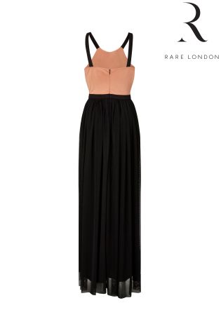 Rare Contrast Lace Cut Out Maxi Dress